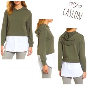 Caslon Layered Look Hoodie Sz M